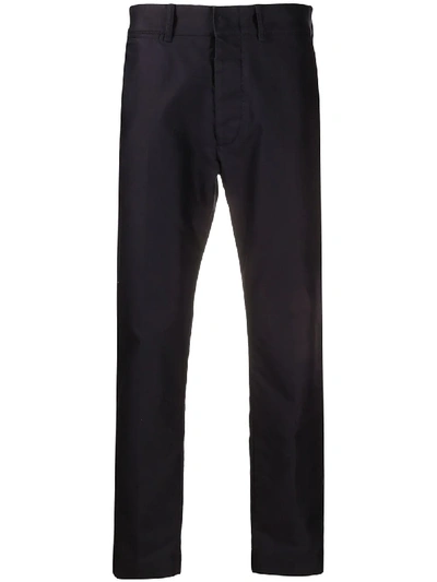 Shop Tom Ford Cotton Chino Trousers In Blue