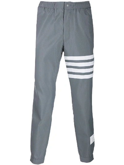 Shop Thom Browne 4-bar Ripstop Track Pants In Grey