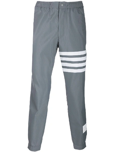 Thom Browne Snap Front Elastic Waist Track Trouser In Grey