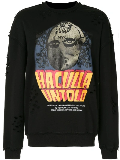 Haculla Graphic Print Cotton Sweatshirt In Black