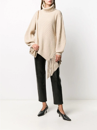 Shop Stella Mccartney Fringed Ribs Long Jumper