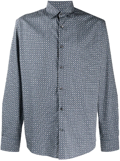 Shop Ferragamo Gancini Print Shirt In Blue