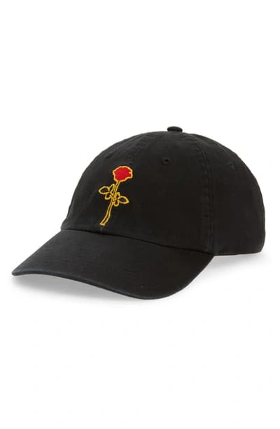 Shop Palm Angels Red Rose Baseball Cap In Black Red