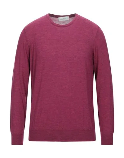 Shop Della Ciana Man Sweater Mauve Size 36 Merino Wool In Purple