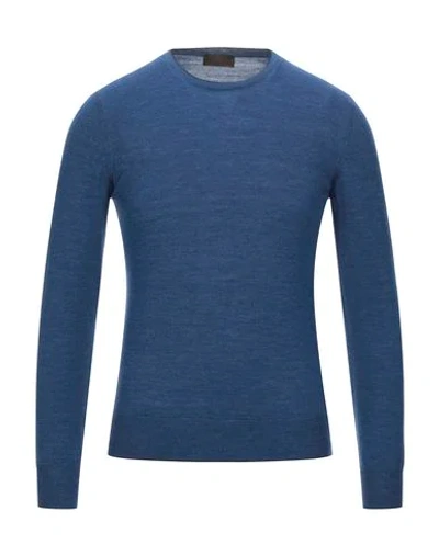 Shop Altea Man Sweater Slate Blue Size Xxl Virgin Wool