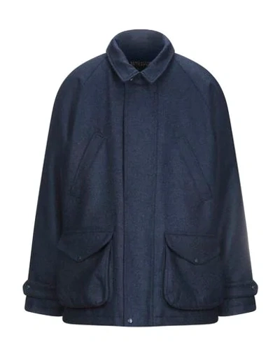 Shop Manifattura Ceccarelli Coats In Dark Blue