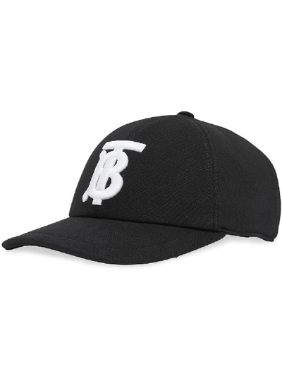 Shop Burberry Cotton Cap In Black