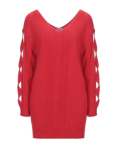 Shop Boutique Moschino Woman Mini Dress Red Size 6 Polyamide, Viscose, Wool, Cashmere