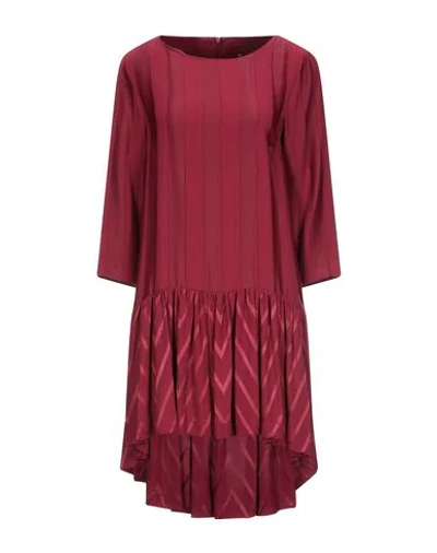 Shop Manila Grace Woman Mini Dress Burgundy Size 4 Viscose In Red