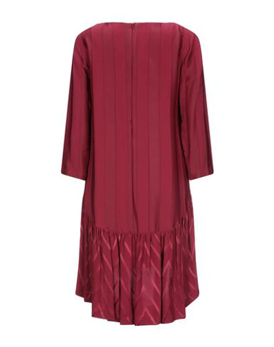 Shop Manila Grace Woman Mini Dress Burgundy Size 4 Viscose In Red