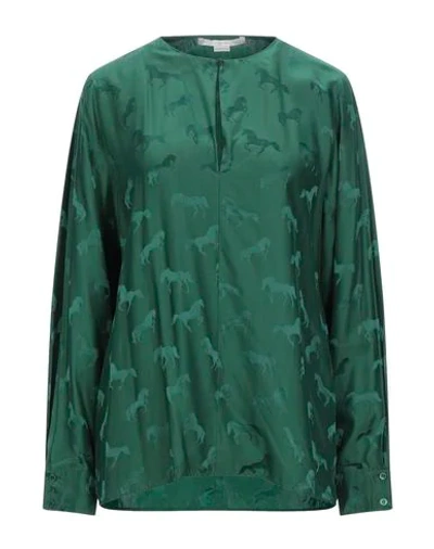 Shop Stella Mccartney Woman Top Green Size 4-6 Viscose, Silk