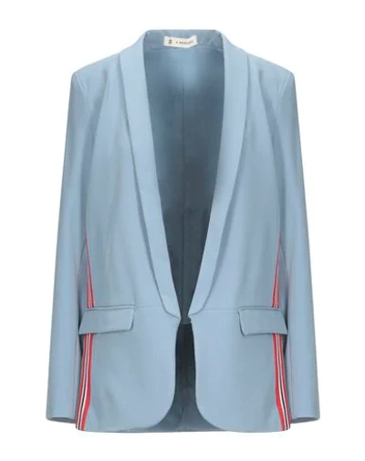 Shop Mangano Suit Jackets In Sky Blue