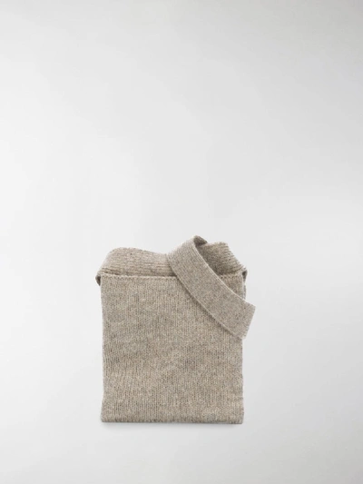 Shop Lemaire Knitted Belt Bag In Grey