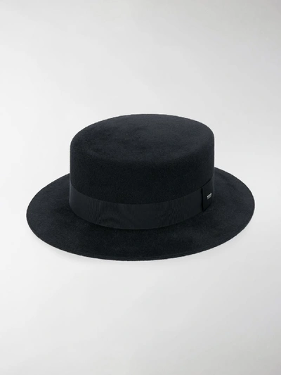Shop Saint Laurent Wide Brim Hat In Black