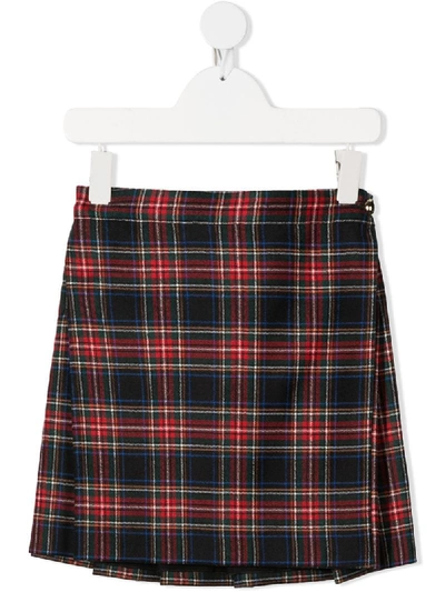 Shop Dolce & Gabbana Check Pattern Mini Skirt In Red