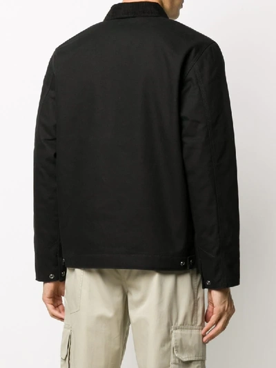 Carhartt Structured Black Cotton Jacket With Classic Collar In Black