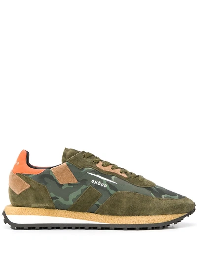 Shop Ghoud Camouflage Print Panel Sneakers In Green