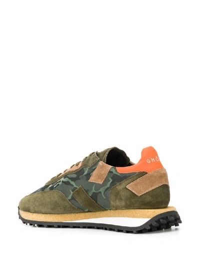 Shop Ghoud Camouflage Print Panel Sneakers In Green