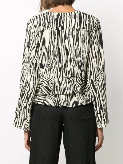 Shop Baum Und Pferdgarten Zebra-print Ruffled Blouse In Neutrals