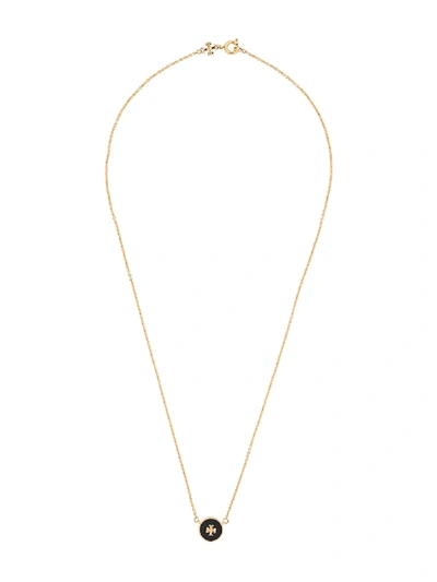Shop Tory Burch Logo Pendant Necklace In Gold