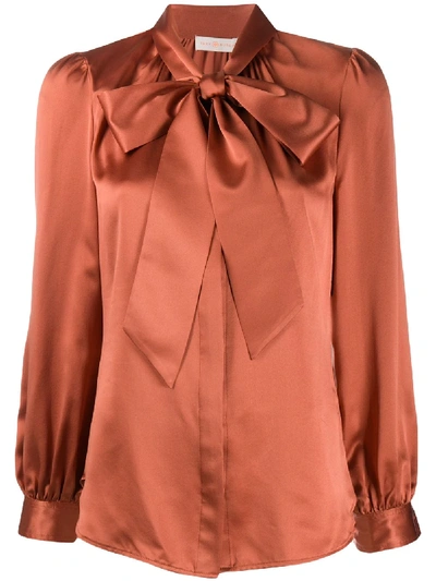Shop Tory Burch Pussy Bow Blouse In Pink