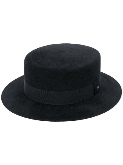 Shop Saint Laurent Canotier Hat In Black