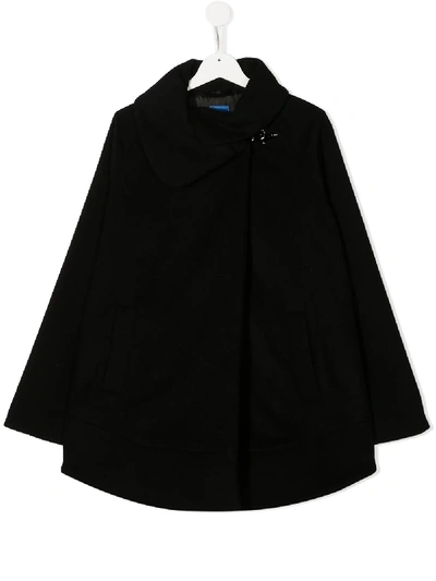 Shop Fay Teen Asymmetric-collar Coat In Black