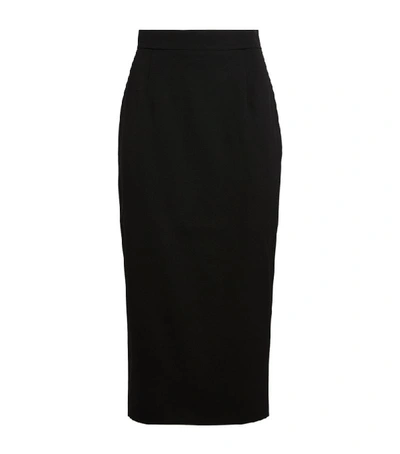 Shop Alessandra Rich Wool Midi Pencil Skirt