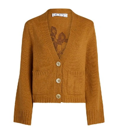 Shop Off-white Wool Floral Arrows Cardigan