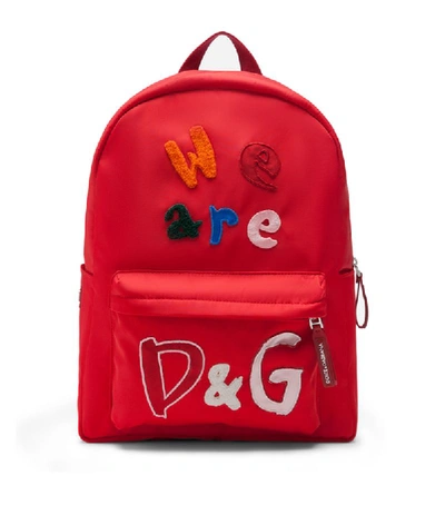 Shop Dolce & Gabbana Kids We Are D & G Logo Backpack