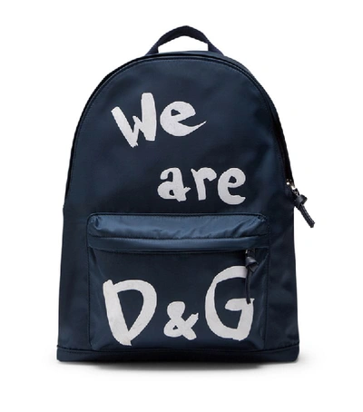 Shop Dolce & Gabbana Kids We Are D & G Logo Backpack