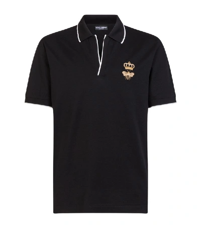 Shop Dolce & Gabbana Bee-embroidered Polo Shirt
