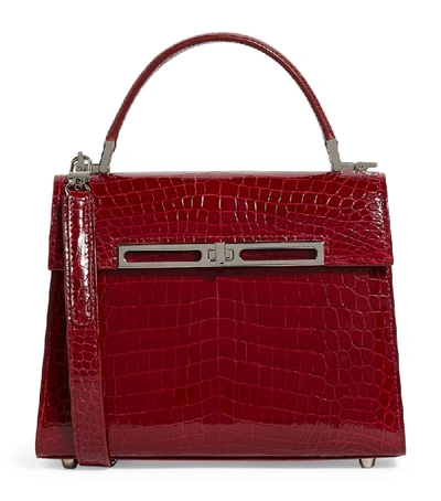 Shop Llora Crocodile Leather Sofie Top-handle Bag