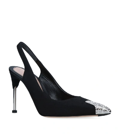 Shop Alexander Mcqueen Swarovski Crystal Slingback Pumps 90