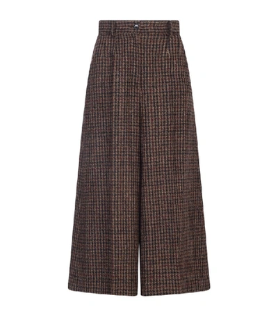 Shop Dolce & Gabbana Check Wide Trousers