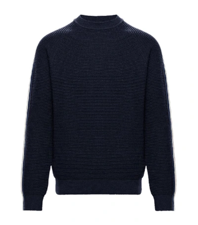 Shop Moncler Wool Sleeve-stripe Sweater
