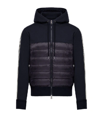 Shop Moncler Quilted Zip-up Hoodie