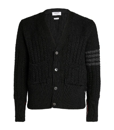 Shop Thom Browne 4-bar Cable-knit Cardigan