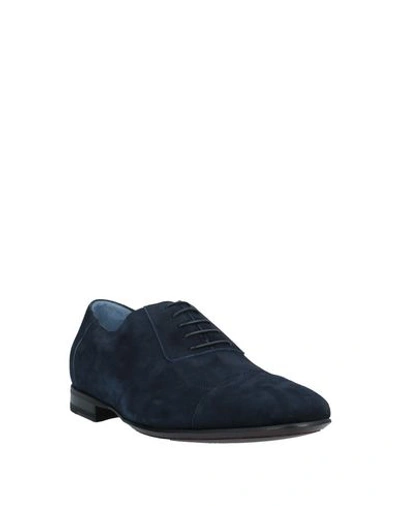 Shop A.testoni Laced Shoes In Dark Blue