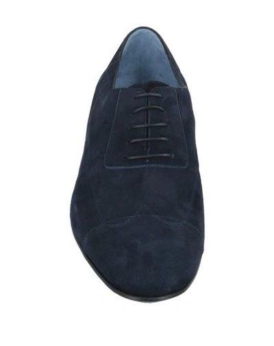 Shop A.testoni Laced Shoes In Dark Blue