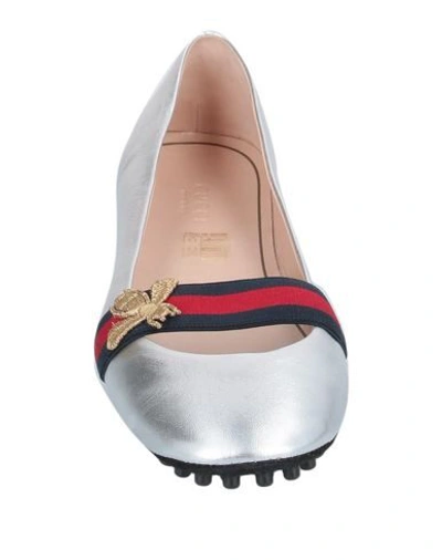 Shop Gucci Ballet Flats In Silver