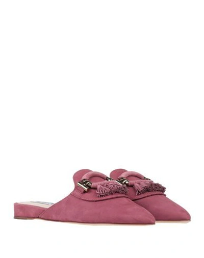 Tod's Woman Mules & Clogs Mauve Size 7 Soft Leather In Purple