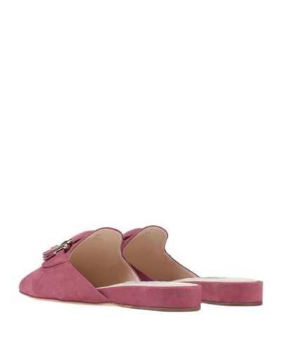 Tod's Woman Mules & Clogs Mauve Size 7 Soft Leather In Purple
