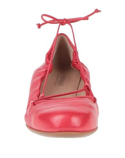 Shop Armani Collezioni Ballet Flats In Red