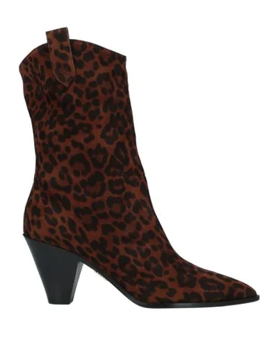 Shop Aquazzura Ankle Boots In Brown