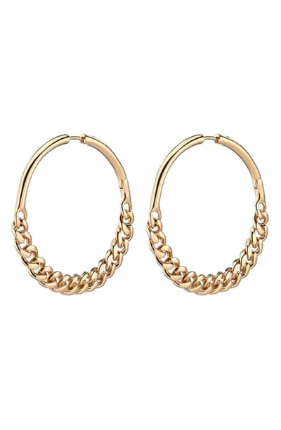 Shop Demarson Cristy Chain Hoop Earrings In Gold