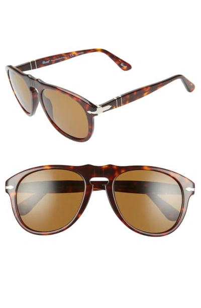 Shop Persol Suprema 54mm Polarized Pilot Sunglasses In Tortoise