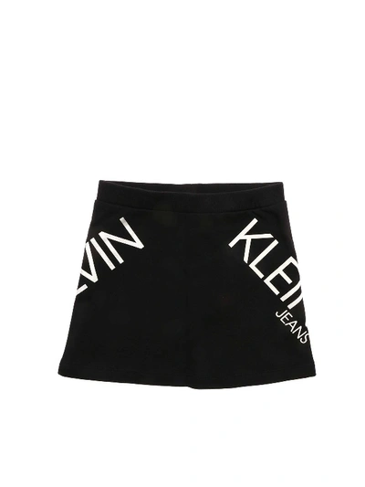 Shop Calvin Klein Jeans Est.1978 Logo Skirt In Black