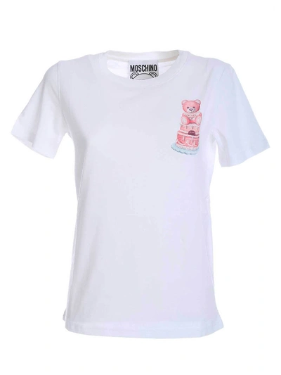 Shop Moschino Cake Teddy Bear T-shirt In White