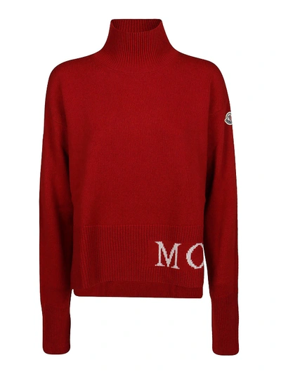 Shop Moncler Asymmetric Sweater In Red